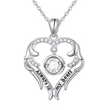Always in My Heart Fairy Angel Wing Memorial Necklace