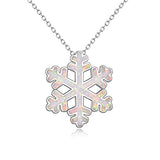 Silve Snowflake Opal Pendant Necklace
