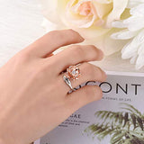 Rose Flower Ring for Women 925 Sterling Silver Jewelry Adjustable Wrap Open Ring