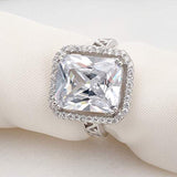 Women's 925 Sterling Silver 5 Carat Radiant Cut CZ Engagement Ring Clear