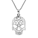 Silver Skull Pendant Necklace