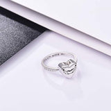 925 Sterling Silver Heart Urn Ring Angel Wings Cremation Memorial Jewelry Hold Loved Ones Ashes Finger Rings for Women