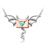 Elegant Letter Envelope Bat Necklace