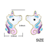 Sterling Silver Unicorn Earrings Animal Stud Earrings for Women Girlfriend Daughter Gift