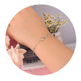 925 Sterling Silver Cute Rose Flower Fashion Jewelry Bracelet for Women Girls Gifts