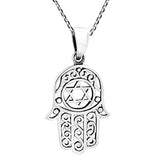 Silver Hamsa Pendants Necklace