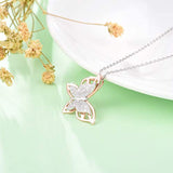 925 Sterling Silver Butterfly Necklace with CZ Heart Pendant Jewelry Gift for Girls Women Girlfriend