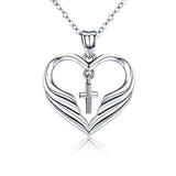 Silver Gardian Angel Wings Necklace