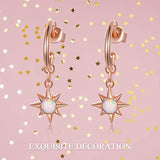 925 Sterling Silver Rose Gold Star Earring with Cubic Zirconia Earrings for Women