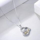 Sterling Silver Heart Necklaces for Mom Gifts for Mother Women,Engraved ' I Love You Forever ' on the Pendant Charm