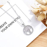 Tree of Life Necklace for Women Family Tree of love Sterling Silver Pendant Christmas Gifts for Girls Girlfriend - 18