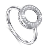 Silver Jewelry Cz Open Circle Ring 