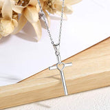 S925 Sterling Silver Cross&heart Necklace Pendant for Women