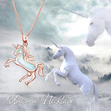 Unicorn Pendant Necklace Jewelry Gifts Sterling Silver Filigree Running Unicorn Necklace for Women Teen Girls Unisex