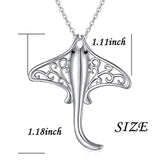 925 Sterling Silver Stingray Necklace Sea Animal Tree of Life Jewelry Sea Lover Gifts for Women