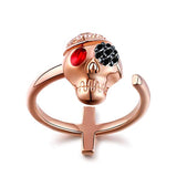  Silver Rose Gold Plated CZ Adjustable  Open Ring 