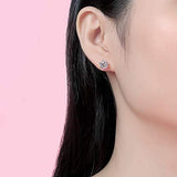925 Sterling Silver Moissanite Six Prong Stud Earrings for Women Jewelry