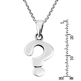 Trendy Question Mark 925 Sterling Silver Pendant Necklace