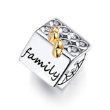Happy Family Charm 925 Sterling Silver House Charm With Heart Cubic Zircon Charms For Women