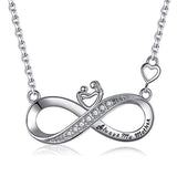 Silver Infinity Mother& Child Pendant Necklace