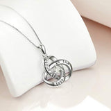 Irish Jewelry for Women Sterling Silver Celtic Knot Necklace I Love You to The Moon and Back Necklaces for Daughter Girlfriend