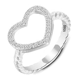 Love Heart Wedding Engagement Ring