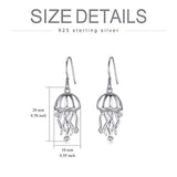 S925 Jellyfish Earrings Cute Animal Jewelry Ocean Heart Drop Dangle Earrings for Women
