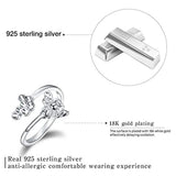 925 Sterling Silver Animal Rings Hollow Carving Bee Adjustable Rings Insect Open Rings for Girls and Women