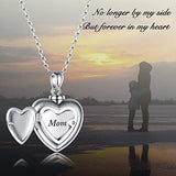 Mother'day Urn Pendant Necklace Forever in My Heart Mom Cremation Jewelry Memorial Sterling Silver Jewelry Necklace for Ashes Keepsake Mother is always with her