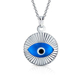 Turkish Spiritual Moving Evil Eye Pendant Necklace 925 Sterling Silver