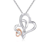 Silver Rose Gold Tone Infinity Heart Necklace