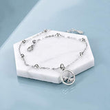 Beads Heart Dolphin Anklets 925 Sterling Silver Adjustable Beach Style Foot Anklet  Jewelry for Women