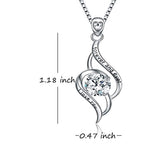 925 Sterling Silver I Love You Forever and Ever Infinity Love Heart Pendant Necklace for Sister Women
