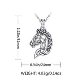 Celtic Horse Head Necklace Women Sterling Silver Pendant Jewelry Christmas Gifts for Equestrienne and Horse Lovers