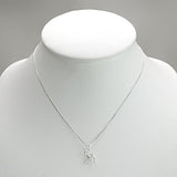 925 Sterling Silver 3-D Lovely Little Deer Pendant Necklace for Women, 18 Inches Chain