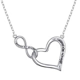  Silver Always My Sister Forever My Friend Infinity Heart Pendant Necklace 
