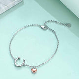 Horseshoe Heart Bracelet Gifts for Women Sterling Silver Cute Animals Adjustable Bracelets Jewelry for Daughter Girlfriend