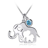 Silver elephants CZ Mom Necklace