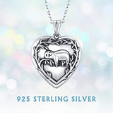 Sloth Necklace S925 Sterling Silver Photo Locket Heart Pendants Necklace Jewelry Gifts for Women