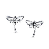 Tiny Garden Insect Dragonfly Stud Earrings For Women For Teen 925 Sterling Silver