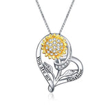 Silver Sunflower Necklace 