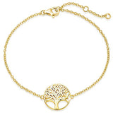 Tree of Life Bracelet for Women Gold Plated Sterling Silver Family Tree Anniversary Birthday Jewelry Gifts for Teen Girls Mom Grandma Wife Girlfriend Daughter Her