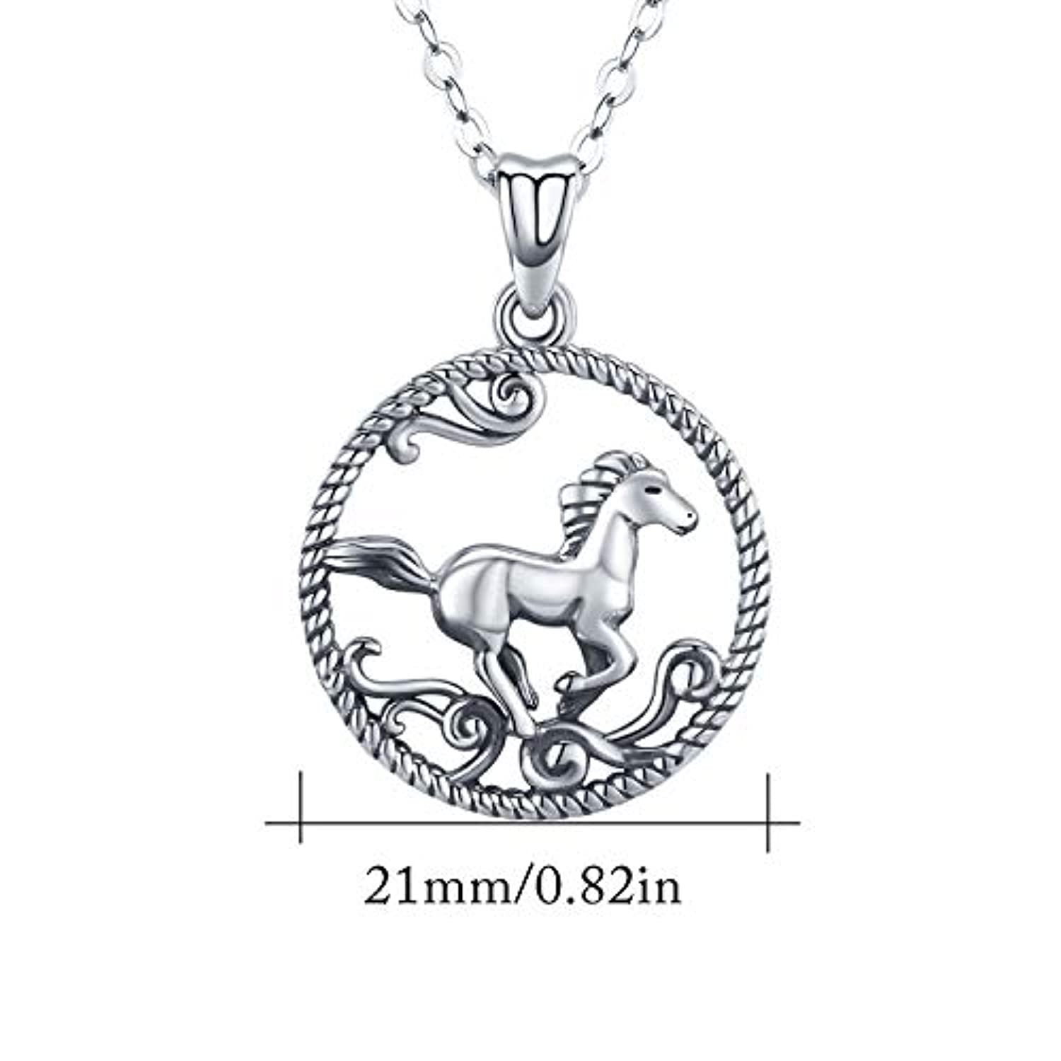 Women's Sterling Silver Plain Cutout Horse Pendant (18