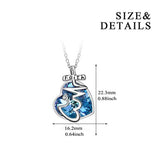 Sterling Silver Faith Necklace EKG Pendant with Blue Heart Crystal from Swarovski, Inspirational Anniversary Birthday Jewelry Gifts for Women - Forever Faith in Your Heart