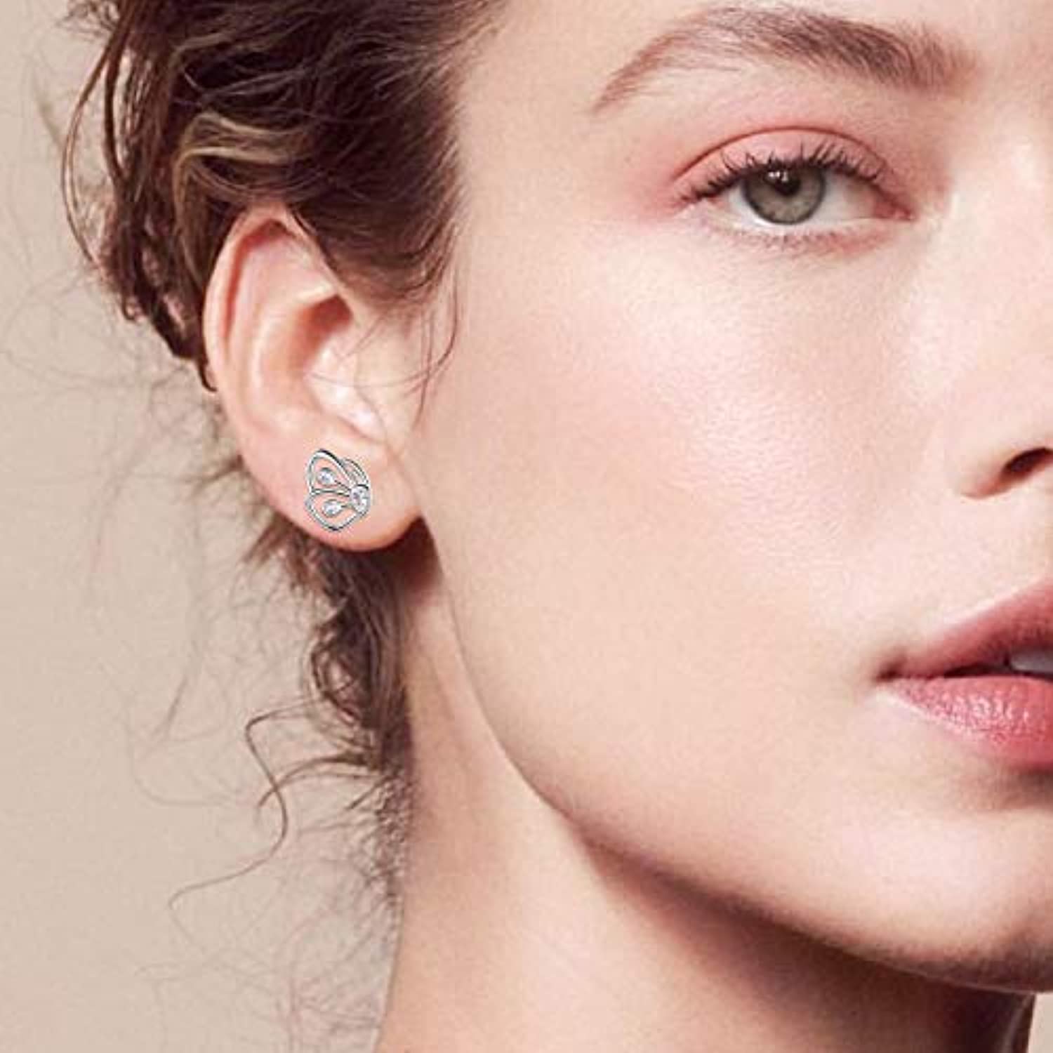 Sterling Silver Butterfly Stud Earrings Hypoallergenic Jewelry for Women