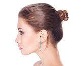 Vintage Style Briolette Faceted Teardrop Cubic Zirconia CZ Chandelier Earrings For Women 925 Sterling Silver