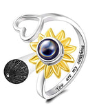 Silver sunflower ring 