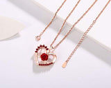 Rose Necklace, Heart Necklace 3D Flower Love Necklace Rose Gold Pendant Necklaces for Women Girls Fashion Jewelry with Gift Box for Mothers Day Valentines Day Birthday Christmas