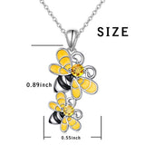 S925 Sterling Silver Animal Pendant Bee Necklace Family Friends Sister Couple Lover Necklace Gift for Women Teens Girls