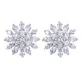 Snowflake Teardrop Stud Earrings